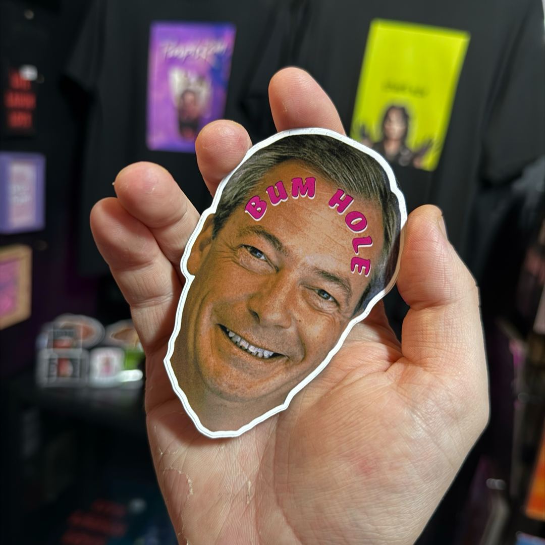 bum hole farrage sticker