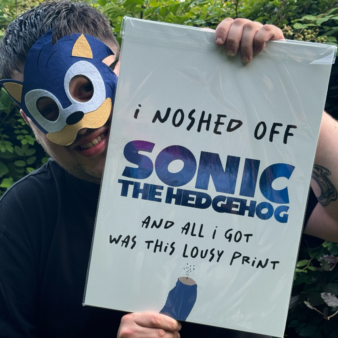 Noshed Off Sonic - A3 Premium Foil Print